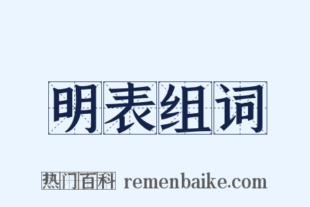 明表组词是什么意思的图片